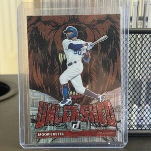 Panini Donruss Mookie Betts Unleashed Baseball Card - Brown, Red, White, Blue
